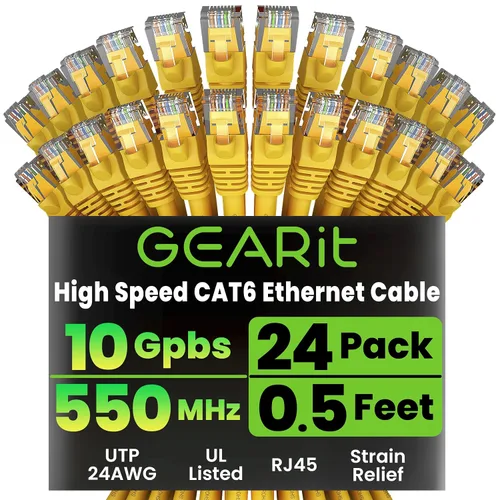 Miniatura 23 de GearIT Cable Ethernet Cat 6 de 1.5 pies y 18 pulgadas (paquete de 24) - Cable de conexión Cat6, cable de conexión Cat 6, cable Cat6, cable Ethernet
