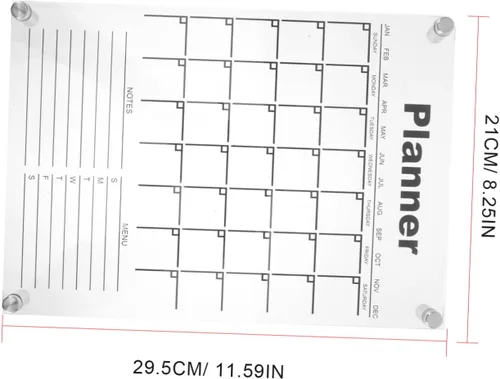 Miniatura 2 de Healifty Calendario de pared acrílico de borrado en seco, tablero de notas, planificador mensual borrable para uso en casa y oficina, elegante