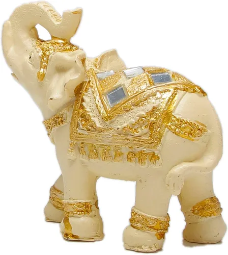 Miniatura 6 de Juego de 2 estatuas y figuras de elefante - Regalos de elefante de la suerte y la riqueza para decoración del hogar - Estatua con trompa hacia
