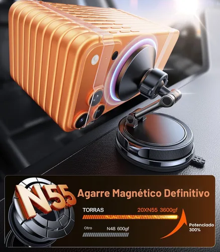 Miniatura 5 de TORRAS 2026 Vacuum para Montura de Coche Magsafe【98+LBS de Sujeción Más Fuerte y Imán Ultra】Soporte Magnético para Teléfono para Tu Coche, Montura
