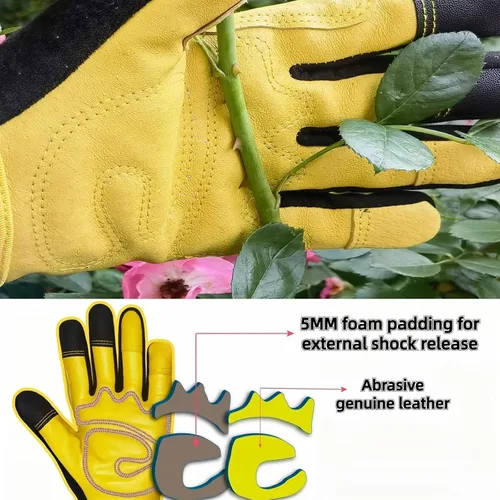Miniatura 2 de Guantes Largos de Jardinería, Resistentes a Espinas y Pinchazos, Guantes Protectores para Rosas y Cactus para Jardinero, Regalos Girasol
