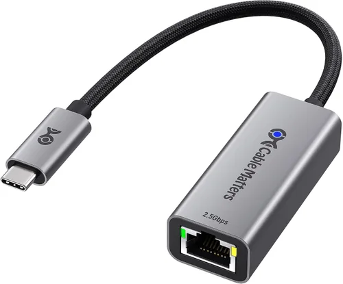 Cable Matters Adaptador USB C a Ethernet de 2.5 Gb, velocidad de red de 2.5 Gigabit, adaptador USB C a Ethernet compatible con USB4, Thunderbolt