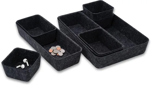 Miniatura 11 de Welaxy Organizadores de cajones, contenedores, divisores, bandejas de almacenamiento, caja de organización poco profunda para suministros