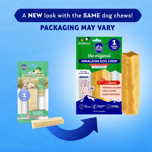 Miniatura 8 de Himalayan Dog Chew Original Yak Cheese Chew, tocino, 1 barra mediana, 2.3 onzas, sin gluten, golosinas saludables, sin granos ni lactosa, 100%