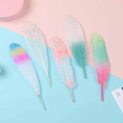 Miniatura 7 de 50 piezas de plumas de ganso naturales de 5 estilos, accesorios de ropa, paquete de estilos arcoíris, decoración de Pascua, Navidad, ropa