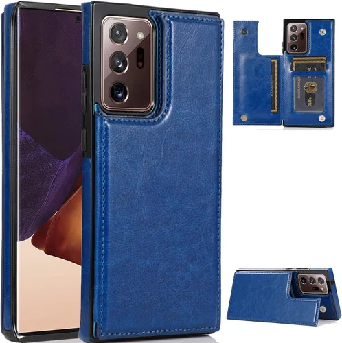 CCSamll - Funda tipo cartera para Samsung Galaxy Note 20 Ultra con tarjetero y función atril a prueba de golpes, con función atril, color azul