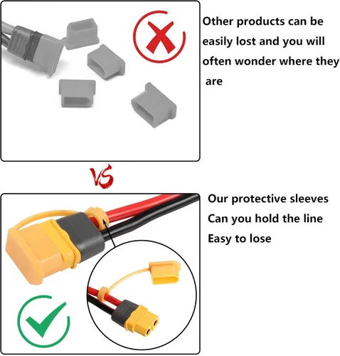 Miniatura 5 de CERRXIAN 20 tapas protectoras de enchufe XT60 XT60, conector de enchufe XT60, protector de pérdida de polvo, tapón aislado para batería RC Lipo