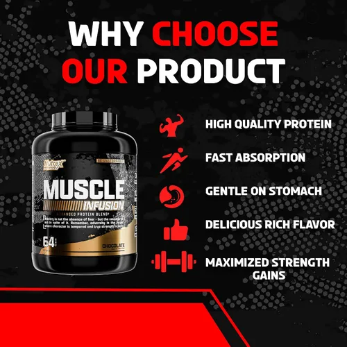 Miniatura 5 de Nutrex Research Proteína de suero de chocolate en polvo para hombres y mujeres, infusión aislada de suero con EAA y Hi BCAA Sports Nutrition