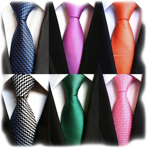 Miniatura 72 de WeiShang Lote de 6 corbatas clásicas de seda para hombre, corbatas tejidas jacquard