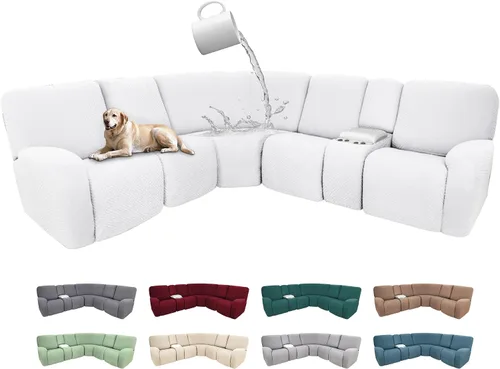 Miniatura 125 de Fundas de sofá reclinable seccional 100% impermeables para sofá reclinable en forma de L, funda de sofá modular de esquina en forma de L, fundas