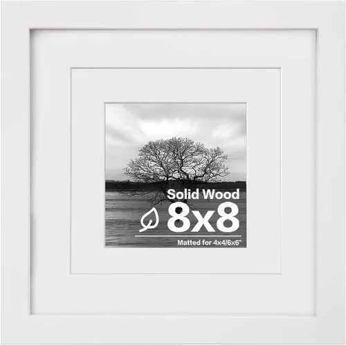 Miniatura 30 de Egofine - Portarretratos de 4 x 6 pulgadas, de madera maciza con plexiglás, para fotos de 3.5 x 5 con paspartú o de 4 x 6 sin paspartú, para colocar