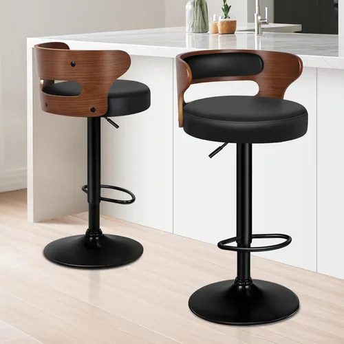 Miniatura 9 de ALFORDSON Juego de 2 taburetes de bar, taburetes de bar giratorios de altura ajustable para encimera de cocina, modernas sillas de bar tapizadas