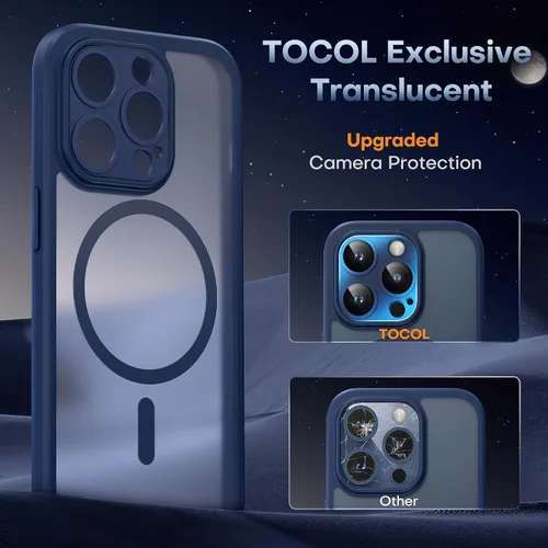 Miniatura 920 de TOCOL Funda para iPhone 11, compatible con Magsafe, protección completa de cámara, imanes integrados, protección contra caídas, funda translúcida