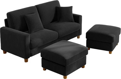 Miniatura 31 de Kidirect Silla de acento extragrande de 35.5 pulgadas, sillas de sala de montaje fácil, silla de lectura de pana para dormitorio, sillas de acento