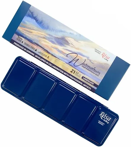 Miniatura 4 de Rosa Gallery Set de Pintura de Acuarela Profesional para Paisaje, 21 Colores de 2.5 ml, Kit de Pinturas de Alta Resistencia a la Luz para Artistas