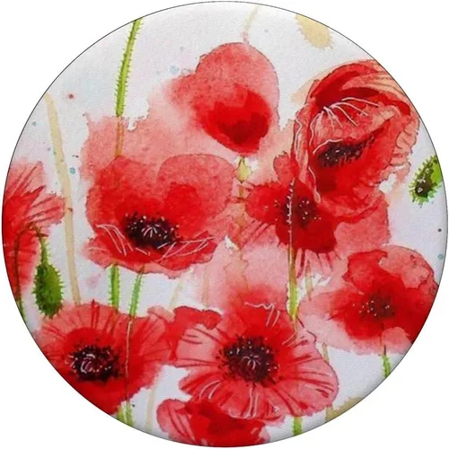 Miniatura 3 de PopSockets - Agarre y soporte para teléfonos y tabletas, diseño de amapola, color rojo y blanco, Negro