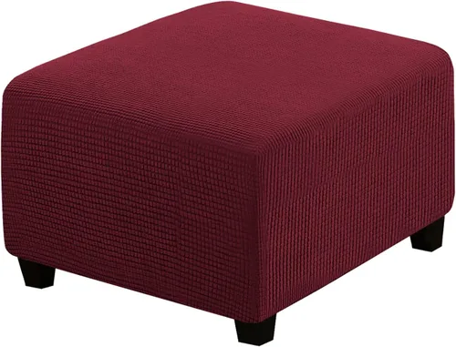Miniatura 67 de H.VERSAILTEX Funda otomana rectangular de 29 a 34 pies para reposapiés, fundas protectoras para reposapiés, con tela jacquard elástica, gruesa