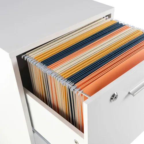 Miniatura 9 de Lavish Home - Archivador de 2 cajones con cerradura y cajón profundo, archivador rodante para debajo del escritorio, hogar u oficina (blanco)