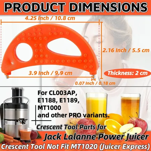 Miniatura 2 de Crescent Tool compatible con Jack Lalanne Power Juicer Parts para CL003AP E1188 E1189 MT1000 Piezas de repuesto de exprimidor Accesorios