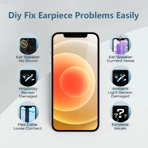 Miniatura 5 de Para iPhone 12 Auricular Altavoz Frontal Reemplazo para iPhone 12 Pro Reparación OEM 6.1 "Parte del oído con Sensor de Proximidad Sensor de Luz