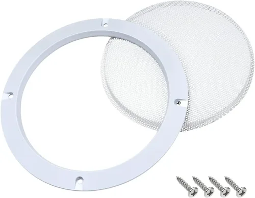 Miniatura 4 de uxcell 2 unids 6.5 "agujero de montaje distancia diagonal altavoz parrilla malla círculo decorativo Woofer protector protector accesorios blanco