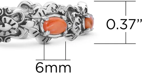Miniatura 32 de American West Jewelry Pulsera de plata de ley con piedras preciosas de eslabones de concha, tallas pequeñas a grandes