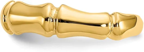 Miniatura 3 de Anillo de dedo del pie de bambú de oro amarillo sólido de 14 quilates ajustable, Metal