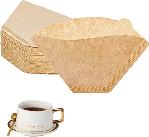 Miniatura 8 de BYKITCHEN Filtros de café en cono, juego de 200 unidades, tamaño 2, papel de cono de filtro de café, filtros de papel natural sin blanquear