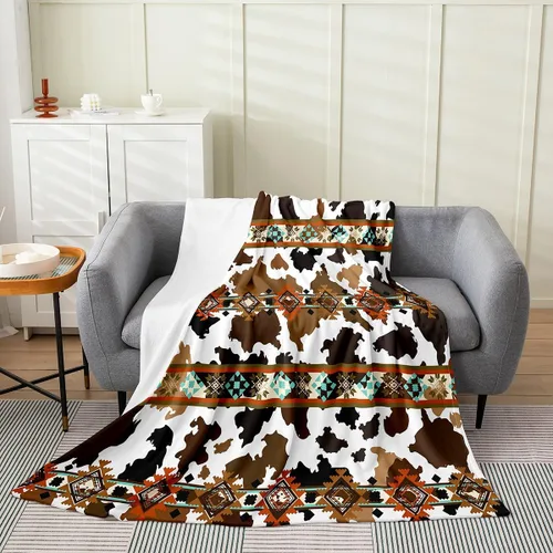 Miniatura 22 de Manta azteca con diseño tribal africano, con diseño de animales de granja, manta mullida con diseño de animales de granja y atrapasueños de tribu