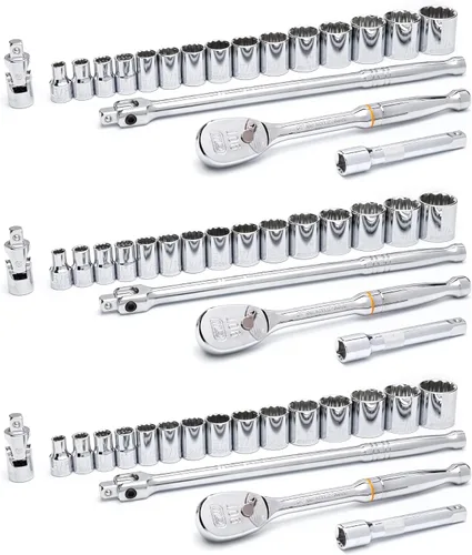 Miniatura 3 de GEARWRENCH 19 Pc. 1/2" Drive 12 Pt. Juego de herramientas mecánicas estándar, SAE - 80792
