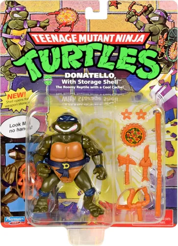 Miniatura 3 de Teenage Mutant Ninja Turtles: Playmates Toys - Figura básica original de 4 pulgadas de carcasa de almacenamiento clásica de Donatello
