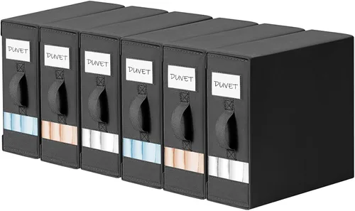 Miniatura 7 de DIMJ Organizadores de sábanas y almacenamiento de 6 unidades, soporte plegable para sábanas de lino, caja de almacenamiento para organización, juego
