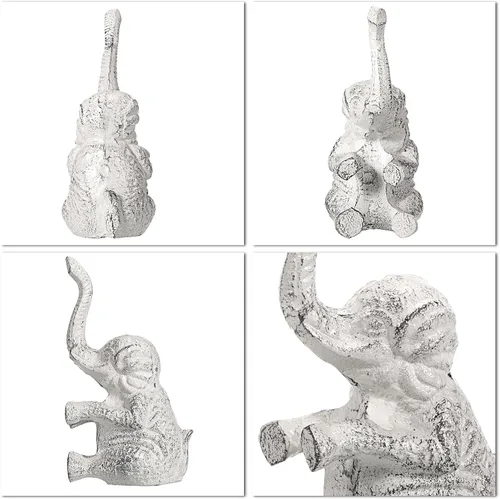Miniatura 8 de Sumnacon Tope de puerta de hierro fundido con diseño de elefante – Tope de puerta resistente para evitar perforar agujeros, tope de puerta de hierro