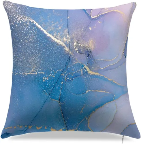 Miniatura 4 de Juego de 4 fundas de almohada decorativas de mármol de 18 x 18 pulgadas, funda de cojín con textura de mármol, funda de cojín para sofá, funda