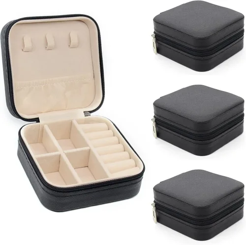 Miniatura 33 de KEINE MARKE Joyero pequeño, estuche portátil de viaje para anillos, colgantes, aretes, collares, organizador de pulseras, cajas de almacenamiento, 1