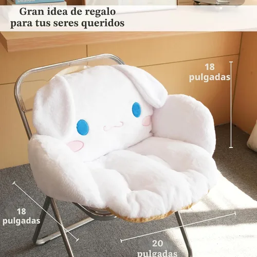 Miniatura 6 de Juju - Cojín Kawaii blanco – Decoración de habitación Kawaii – Cojines de asiento para sillas de oficina – Cojines de silla de oficina – Cojín