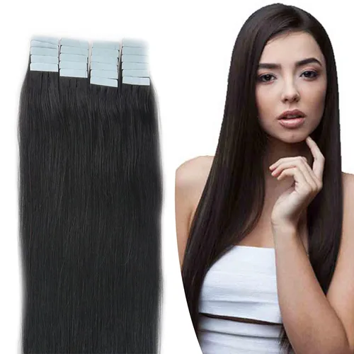 Miniatura 32 de Extensiones de cabello humano Remy con cinta adhesiva sin costuras (16 pulgadas, 10 unidades, rubio ceniza)