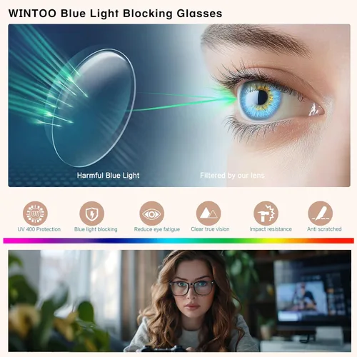 Miniatura 6 de Gafas de Bloqueo de Luz Azul para Hombres y Mujeres Gafas de Luz Azul 99% de Bloqueo Gafas para Computadora Conducción Nocturna Videojuegos