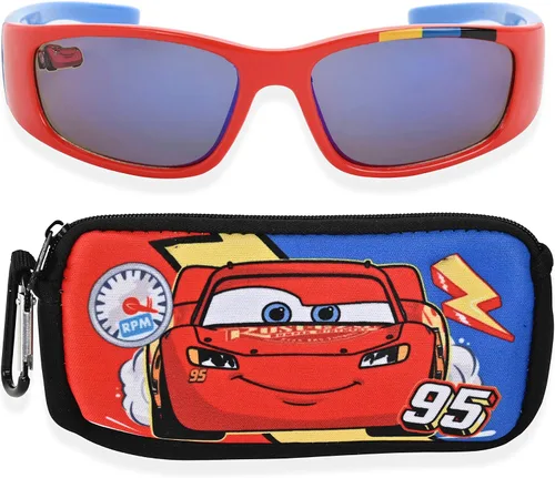 Disney Cars - Gafas de sol para niños con funda de transporte para gafas a juego y protección UV