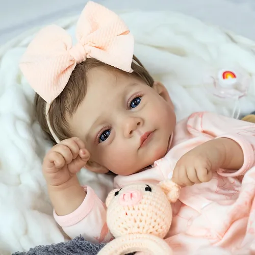 Miniatura 9 de SCOM Muñecas de Bebé Reborn Realistas - Muñecas de Bebé Recién Nacido Realistas de 18 Pulgadas Adorable Niña, Muñeca de Bebé de la Vida Real