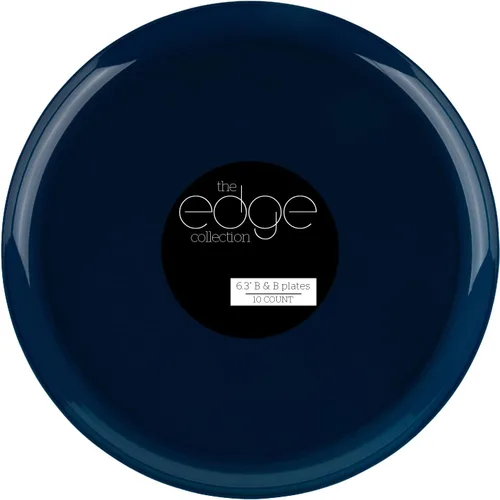 Miniatura 16 de [30 unidades de 8.6 pulgadas] Platos de fiesta de plástico azul oscuro Colección Edge Collection Premium pesado elegante vajilla desechable