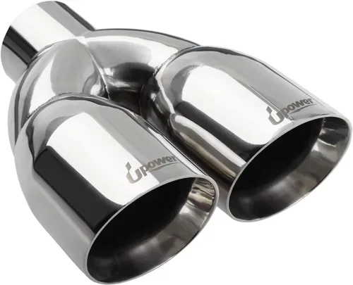 Upower puntas de tubo de escape de 2.5 pulgadas de entrada y 3.5 pulgadas de salida, 9.5 pulgadas de longitud total, puntas de tubo de escape de