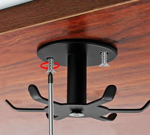 Miniatura 5 de Zorfeter Ganchos para utensilios de cocina para debajo del gabinete, estantes de utensilios de acero inoxidable con rotación de 360°, sin