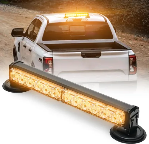 Barra de luces estroboscópicas de emergencia alimentadas por batería, de 14 pulgadas, inalámbrica, mini luz LED intermitente de advertencia con base