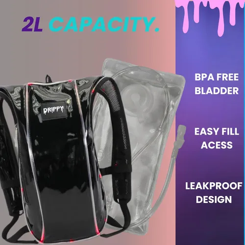 Miniatura 4 de LED Hydropack Rave Hydration Backpack – Festival, Hiking, & Running for Women & Men - 2 Liter Leakproof Bladder – Anti-Theft Pockets - Rave