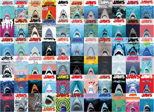 Miniatura 2 de Aquarius Jaws - Rompecabezas de 500 piezas para adultos y adolescentes, arte cinematográfico del 50 aniversario, mercancía coleccionable de 14 x 19