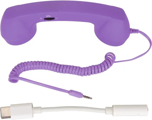 Auricular retro para teléfono, auricular de teléfono para teléfono celular tipo C con conector de 0.138 in, receptor de teléfono móvil, micrófono