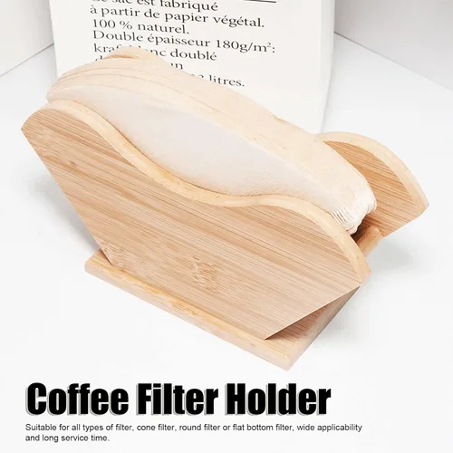 Miniatura 4 de Soporte de filtro de café de madera, caja de filtro de café, soporte de almacenamiento de papel de café, soporte para filtro de café y filtros