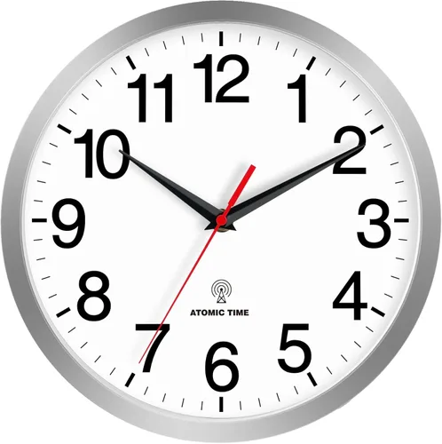 Miniatura 13 de Rohioue Reloj de Pared Atómico, Relojes de Pared Modernos de 10 Pulgadas Operados con Batería, Reloj Analógico para Sala de Estar, Oficina, Hogar