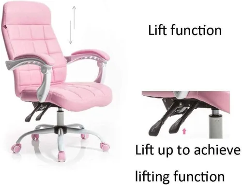 Miniatura 5 de Silla de computadora para videojuegos, silla de red de corazón para niña, silla roja con diseño de princesa, silla giratoria